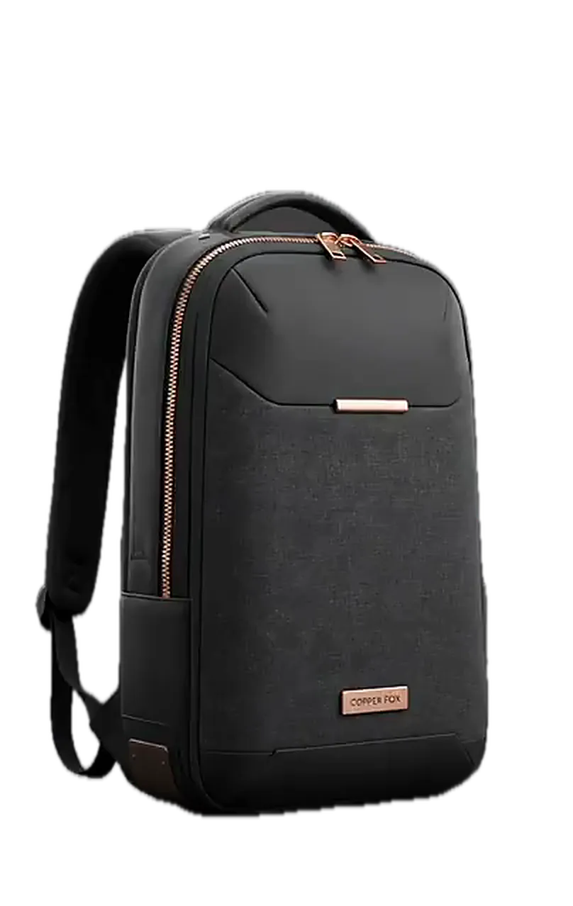 The Voyager backpack, rotating in a studio